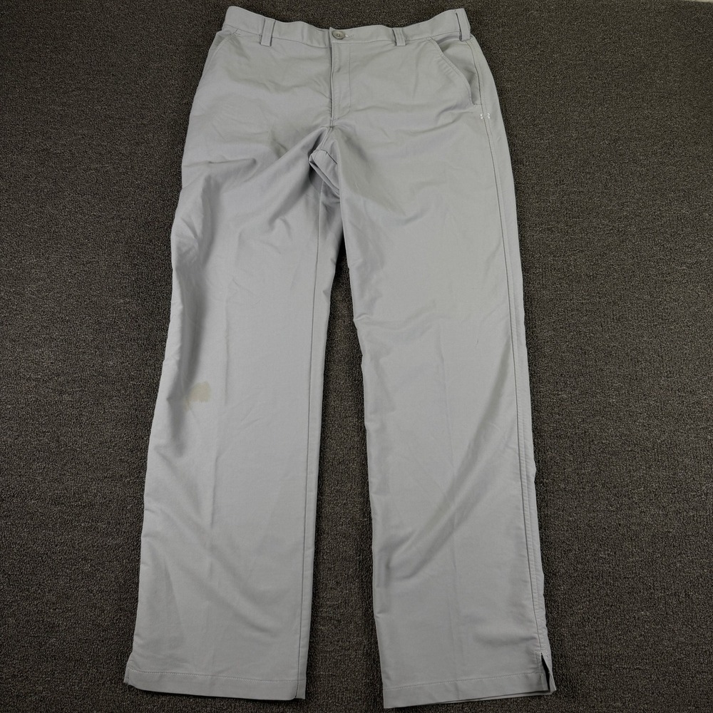 Under Armour Pants Mens 36/34 1236337 Gray Stretch Performance Side Vent EUC